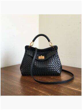 Vegan Leather Top Handle Crossbody Bag with Adjustable Strap